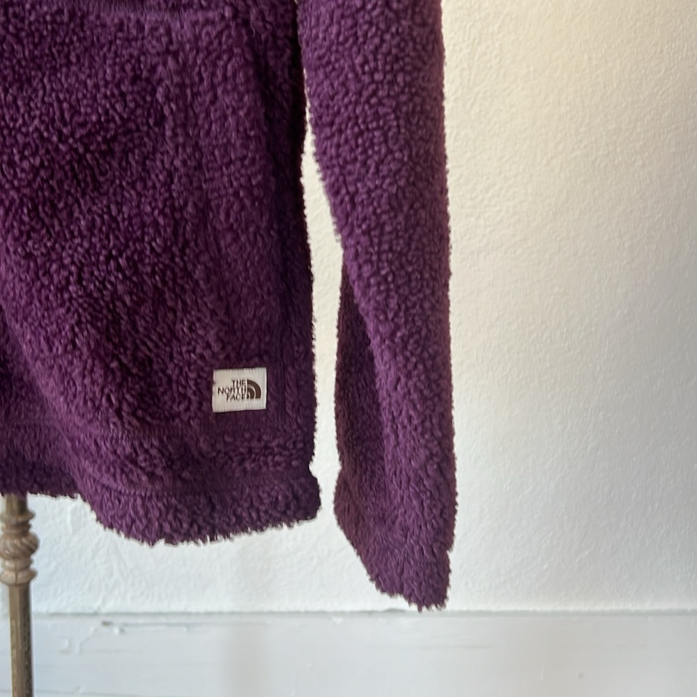 Womens The North Face Ridge Fleece Full Zip Hooded Sweater Jacket - Blackberry - Picture 2 of 4